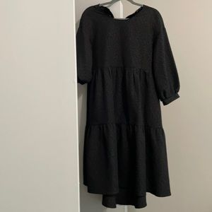 Zara black poof sleeve dress